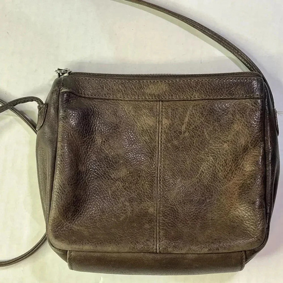 Fossil Small Dark Chocolate Genuine Leather Boho Hippie Crossbody Bag Vintage - Picture 10 of 14